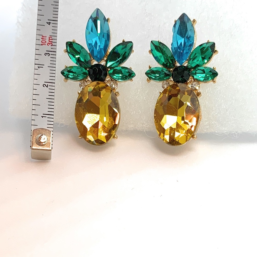 Large Stone Pineapple Earrings